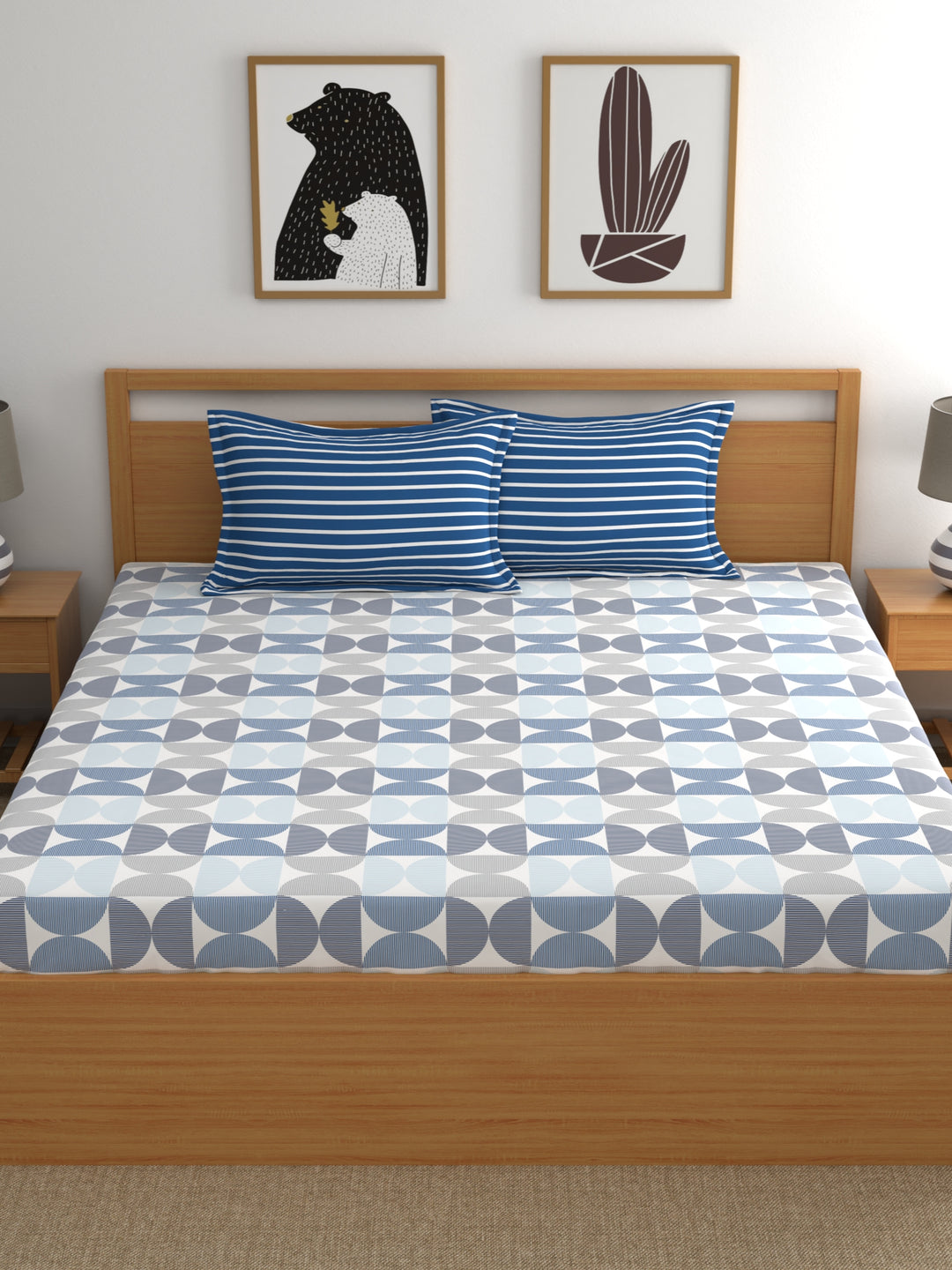 Home Ecstasy 100% Cotton Abstract Bedsheet Set