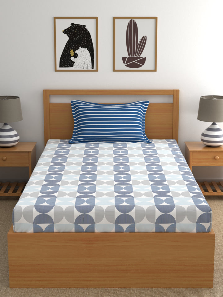 Home Ecstasy 100% Cotton Abstract Bedsheet Set