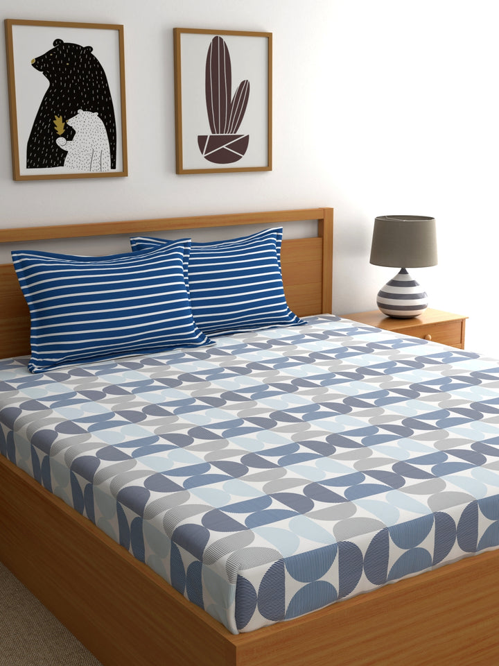 Home Ecstasy 100% Cotton Abstract Bedsheet Set