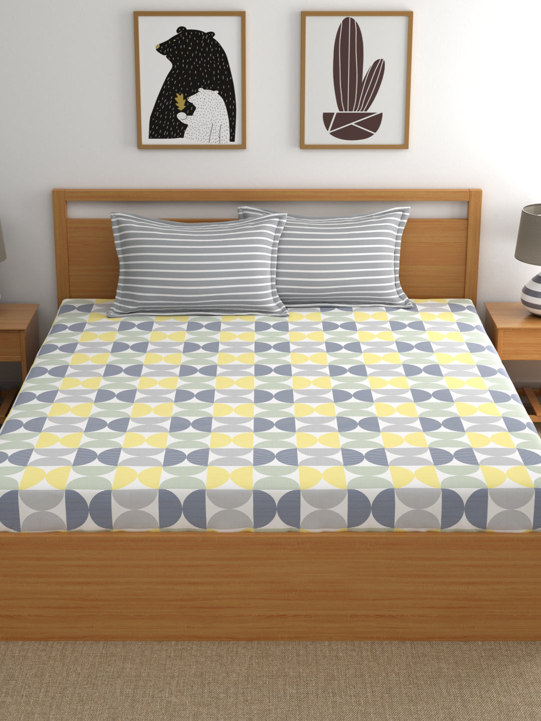 Home Ecstasy 100% Cotton Abstract Bedsheet Set