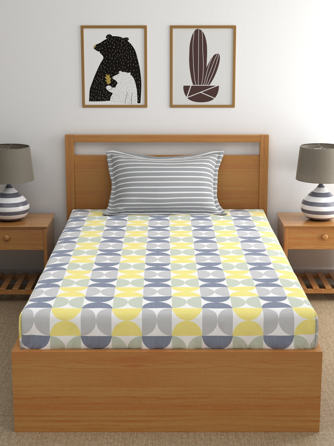 Home Ecstasy 100% Cotton Abstract Bedsheet Set