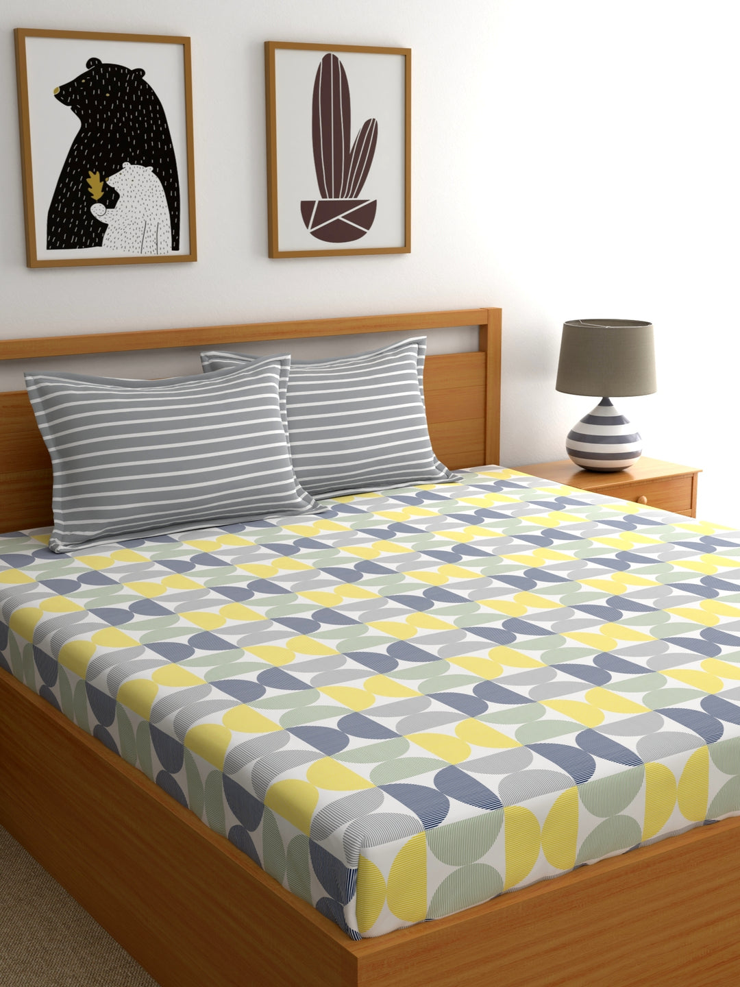 Home Ecstasy 100% Cotton Abstract Bedsheet Set