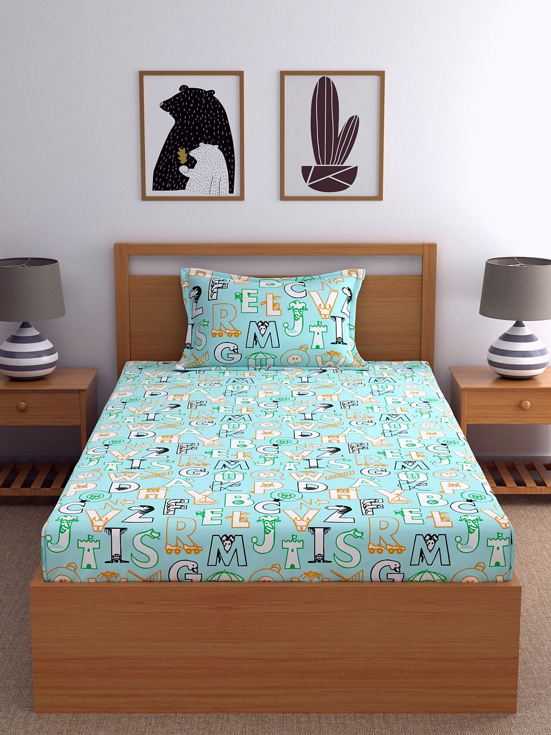 Dreamscape 100% Cotton Abstract Bedsheet Set