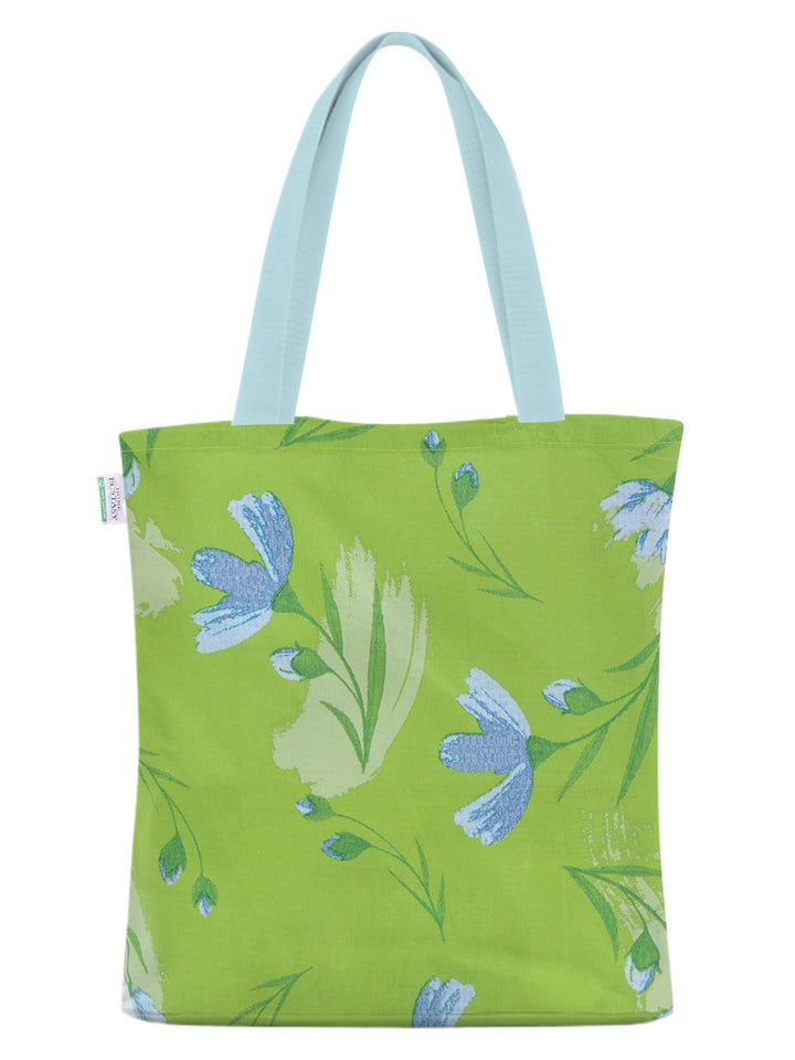 Home Ecstasy 100% Cotton Floral Tote Bag Set Of 2