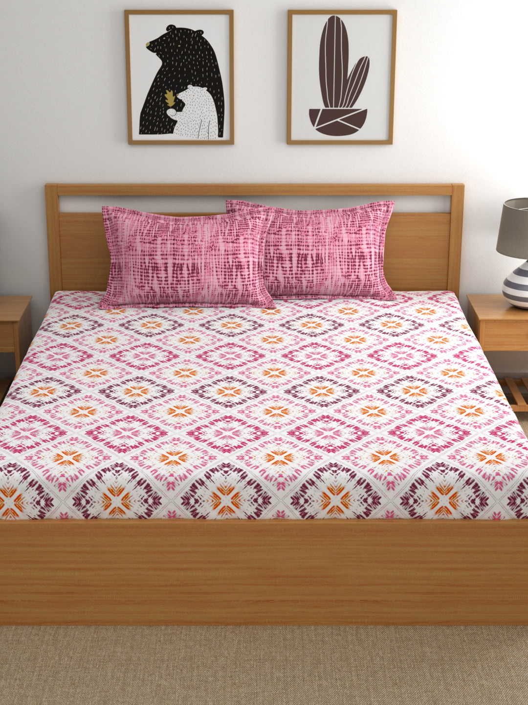 Dreamscape 100% Cotton Abstract Bedsheet Set