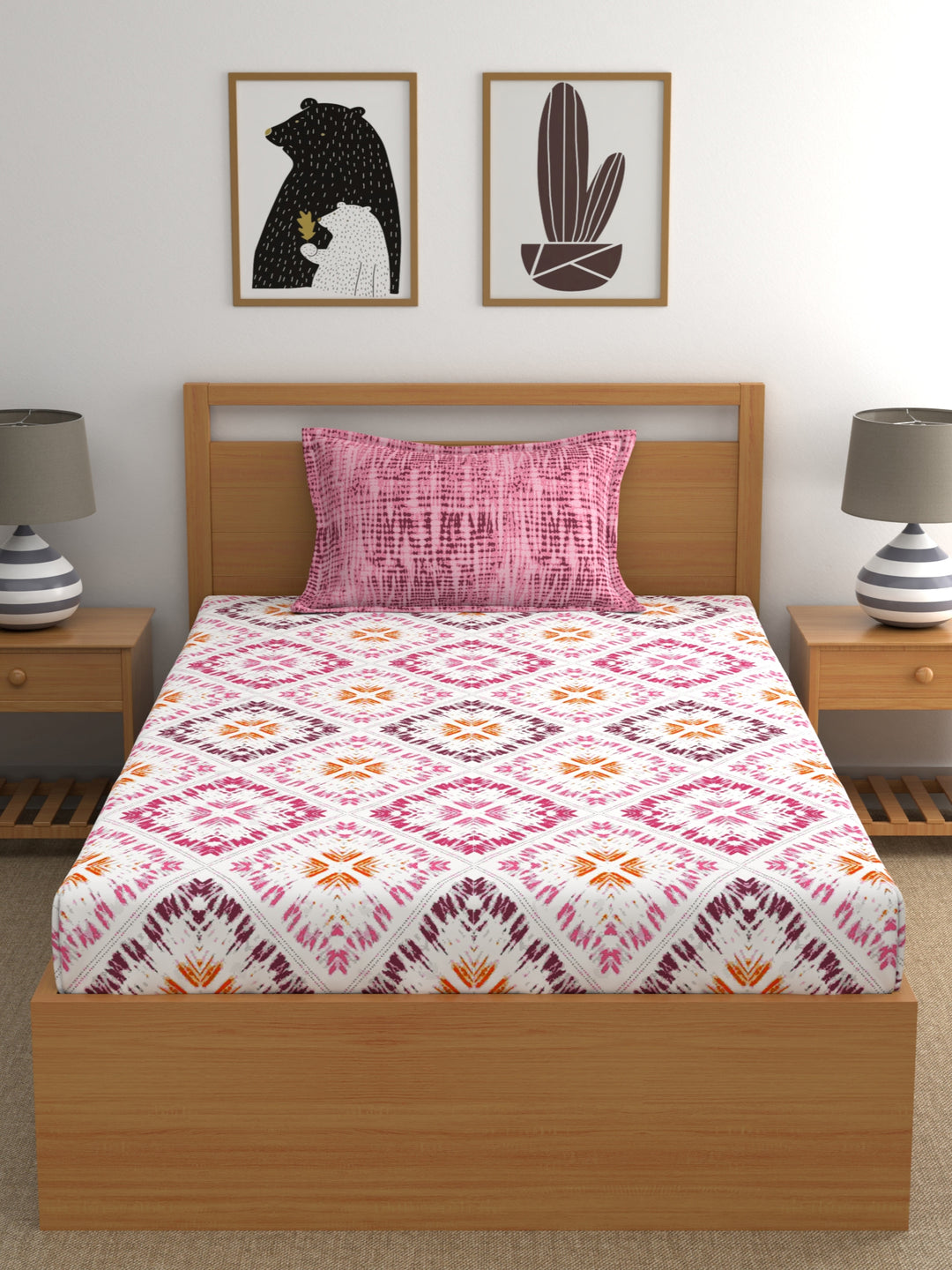 Dreamscape 100% Cotton Abstract Bedsheet Set