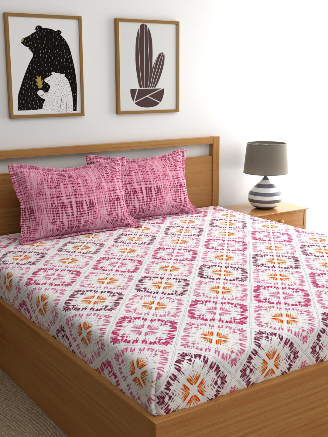 Dreamscape 100% Cotton Abstract Bedsheet Set