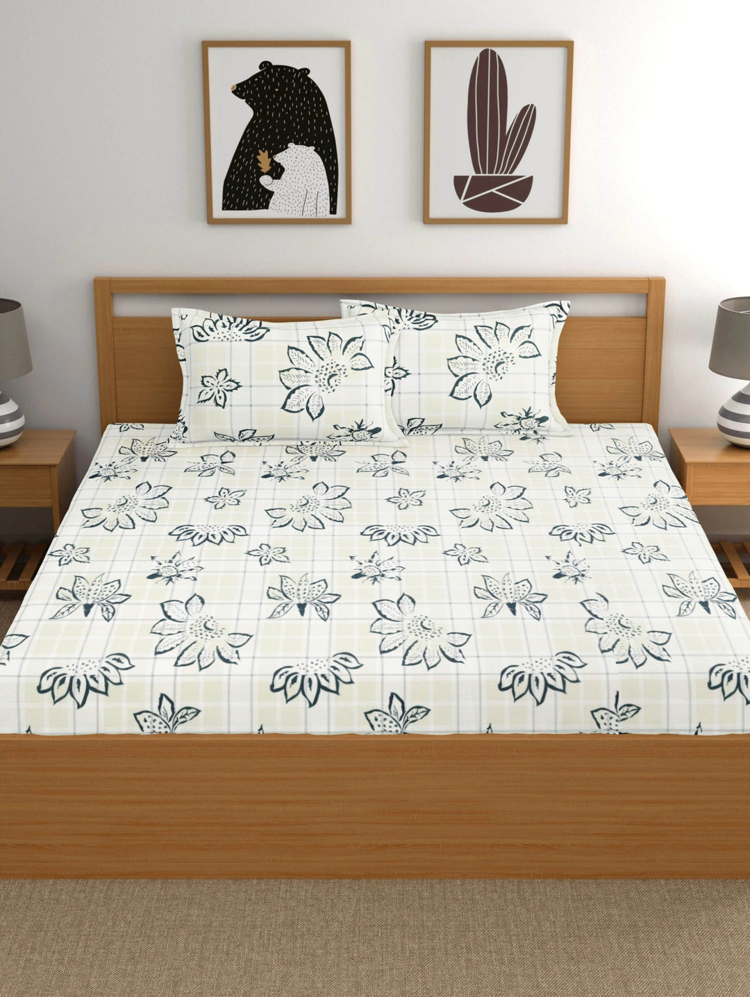 Dreamscape 100% 300TC Cotton Floral Bedsheet Set